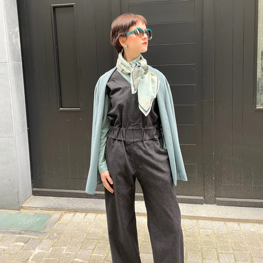 POINTY Jumpsuit - Grey Melange - Sleeveless