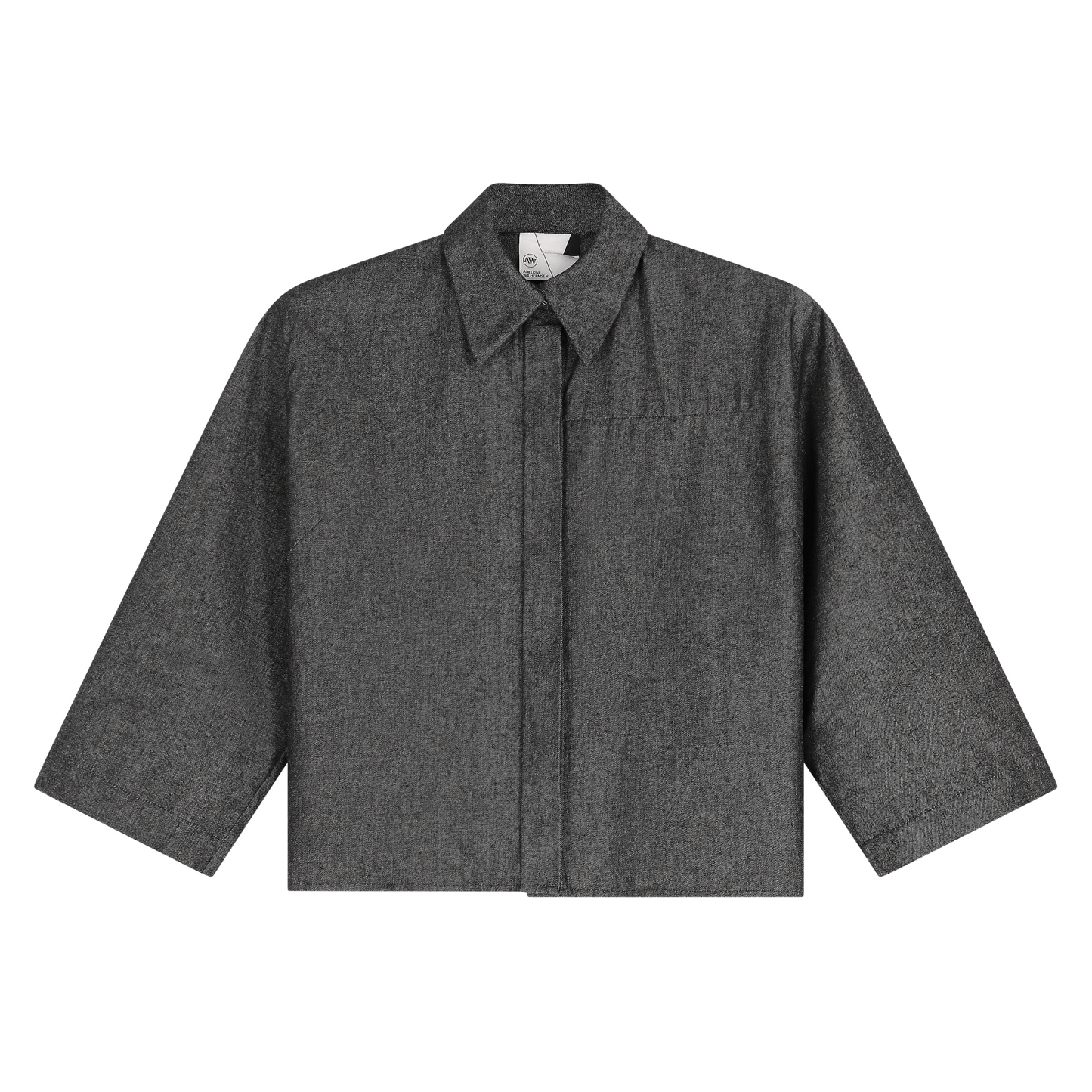 POINTY Cropped Shirt - Grey Melange