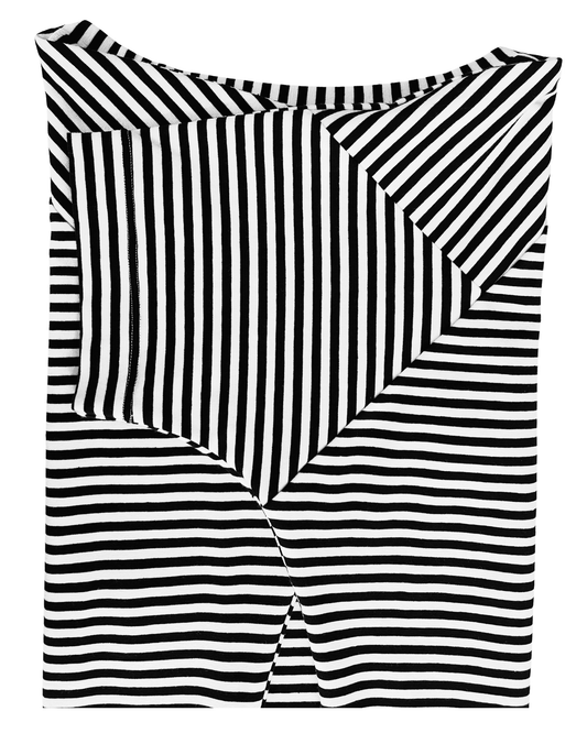 POINTY Blouse V-neck - Black & White Stripes
