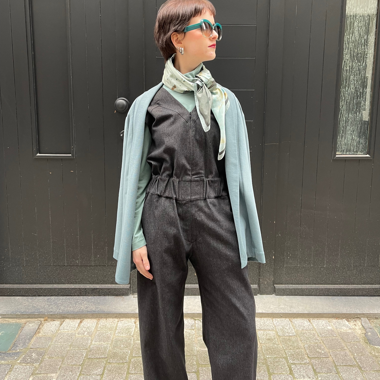 POINTY Cardigan Short - Sage Grey