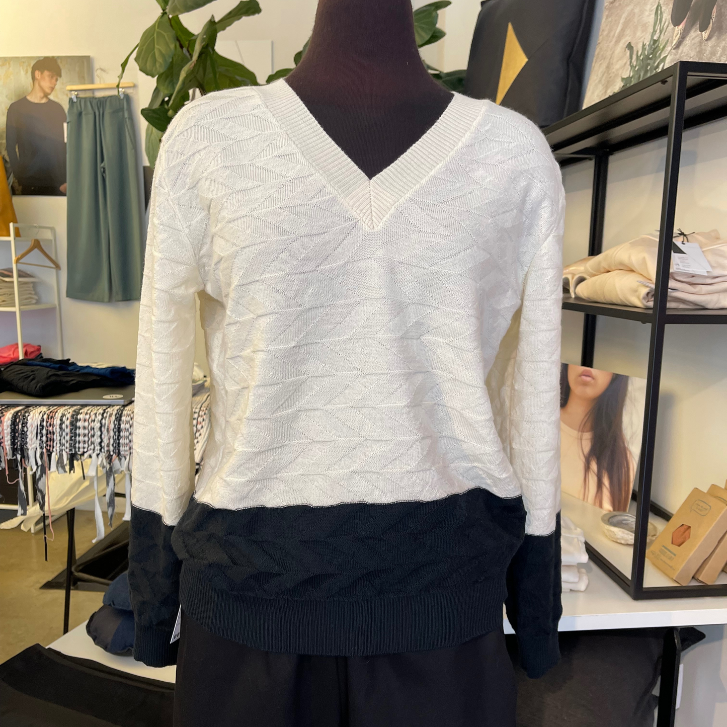 AW Signature Zig-Zag Sweater - Ivory/Black - PRESALE September Only
