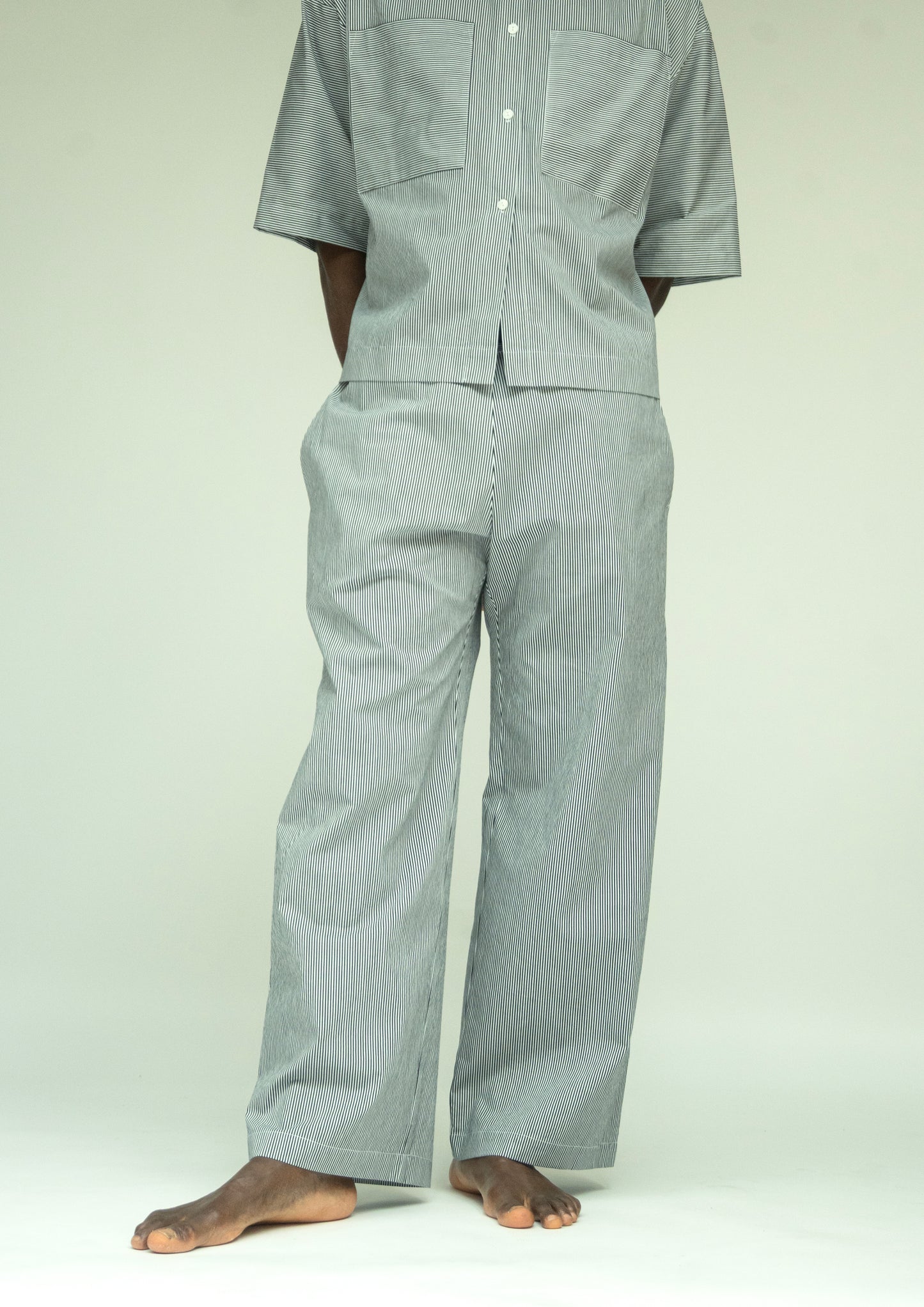 POINTY Trousers - Black & white - Thin stripes