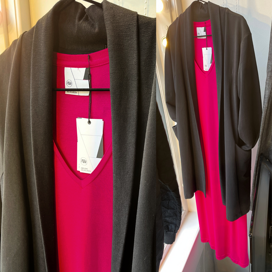 POINTY Dress V-neck - Shocking Pink