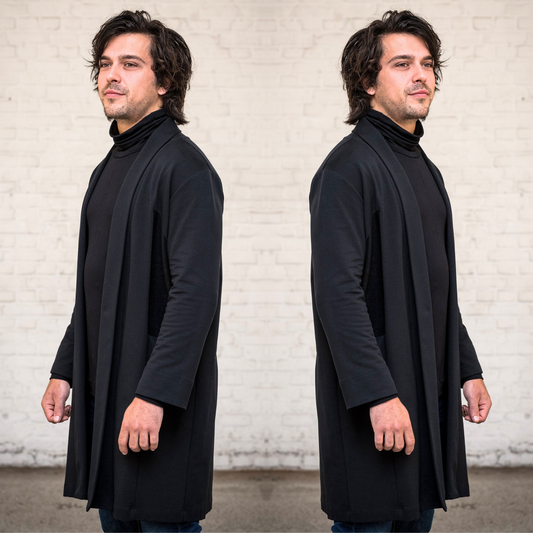 POINTY Cardigan Long - Pure Black