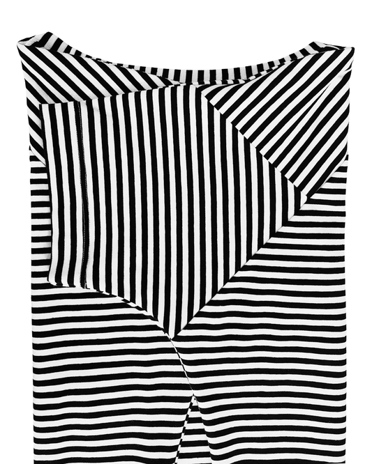 POINTY Blouse V-neck - Black White Stripes