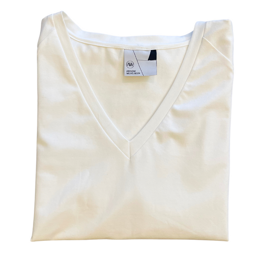 POINTY blouse - V-neck - Cotton cloud